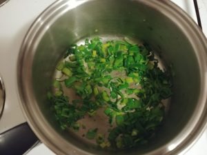 green onion and leeks softening
